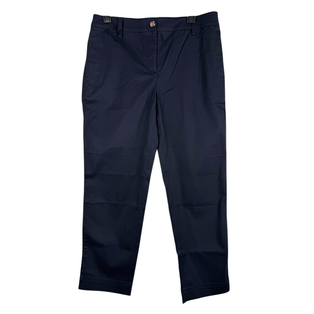 Talbots Navy Blue Slim Perfect Crop‎ Pants 8 NWT Heritage Twill Workwear Office